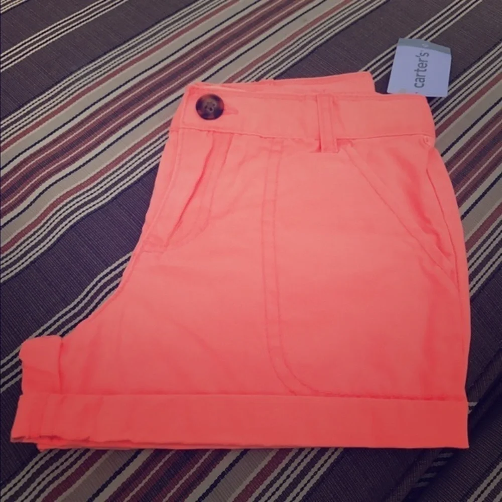 NWT Carter's Bright Orange Shorts Girls 6